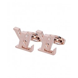 Louis Vuitton Logo Style Golden Cufflinks